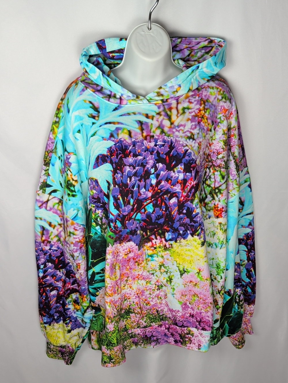 Desigual Wild Garden Oversized Botanical Cotton Flower Print Hoodie Sweatshirt L